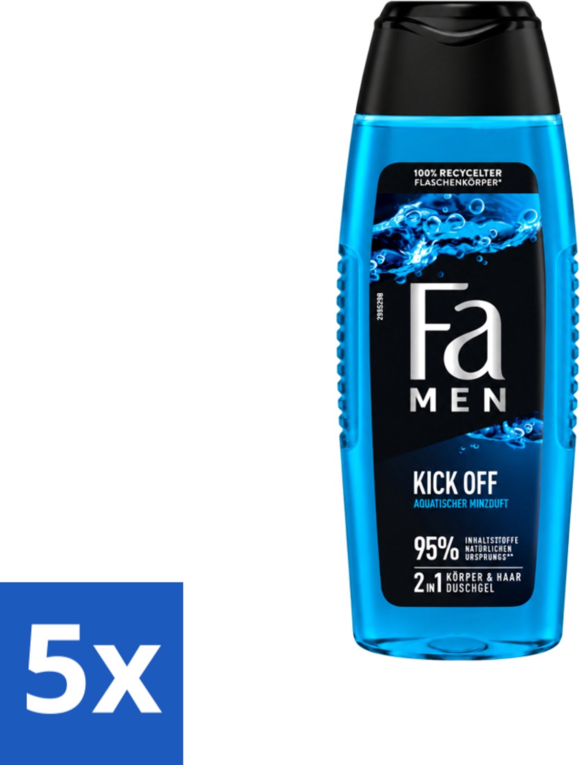 5 x Fa Men - Douchegel - Kick Off - Verfrissend & Energiek - Verzorgend - 250 ml - Voordeelverpakking - 5 stuks