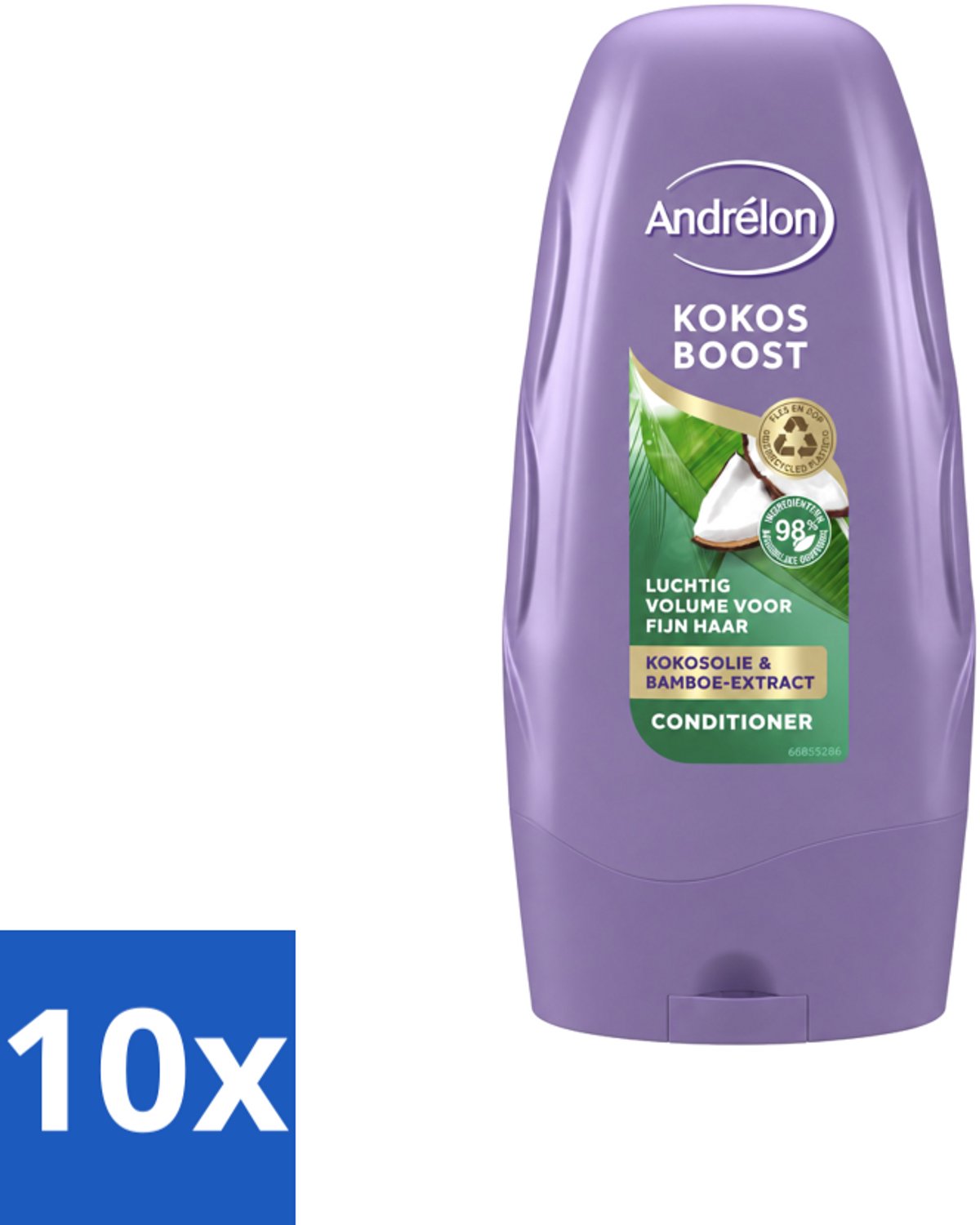 10 x Andrélon - Kokos Boost - Conditioner - Intensieve Voeding - 250 ml - Voordeelverpakking - 10 stuks