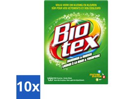 10 x Biotex - Waspoeder - Handwas & Inweek - Actieve Biologische Enzymen - 720 g - Voordeelverpakking - 10 stuks