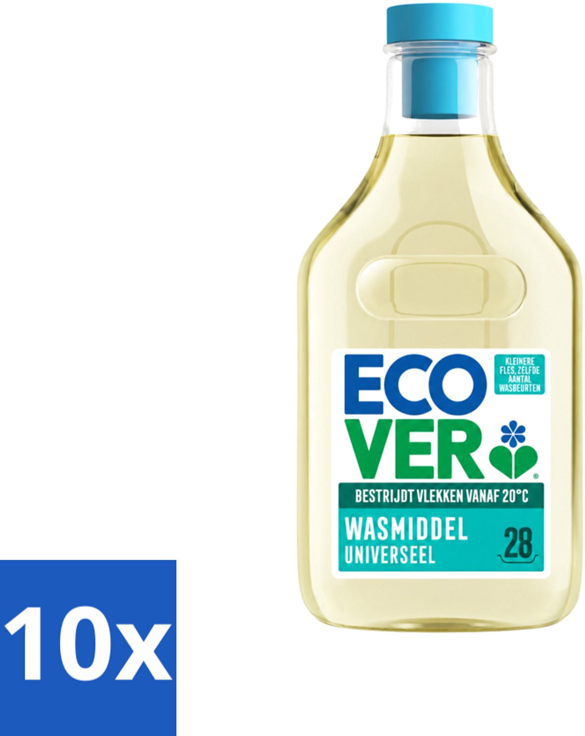 10 x Ecover - Vloeibaar Wasmiddel - Universeel - Kamperfoelie & Jasmijn - 1 L - 28 Wasbeurten - Voordeelverpakking - 10 stuks