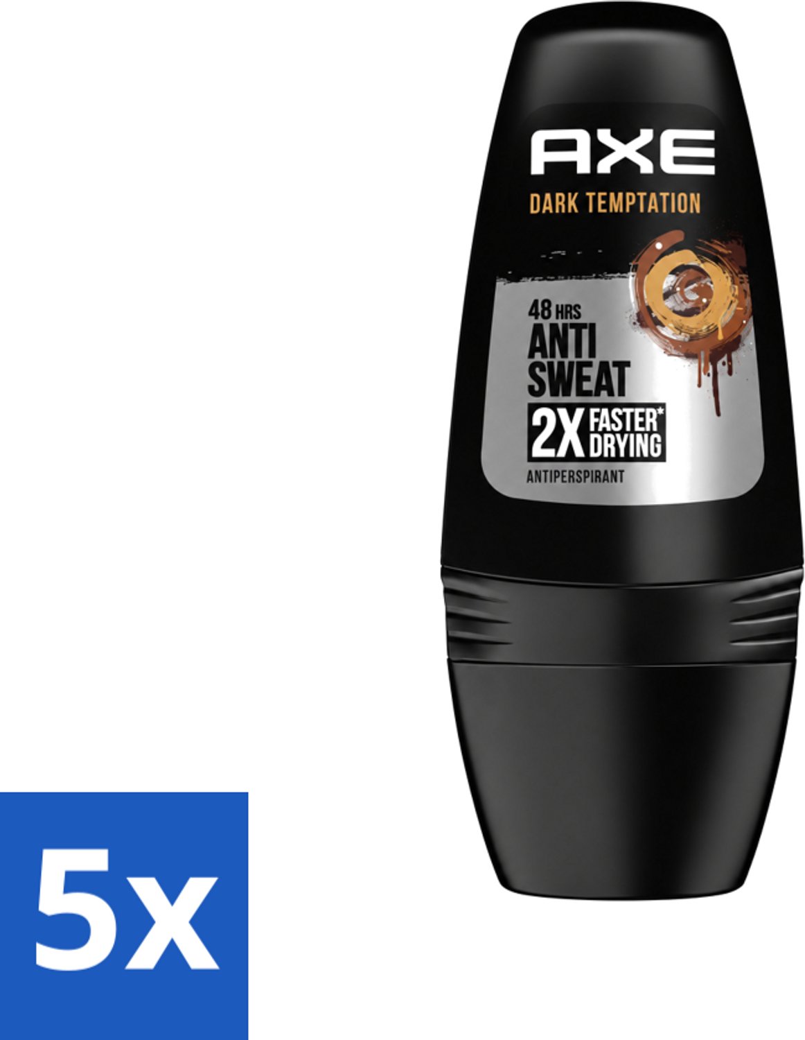 5 x Axe - Deodorant Roller - 48hrs Anti Sweat - Dark Temptation - Anti-transpirant - 50 ml - Voordeelverpakking - 5 stuks