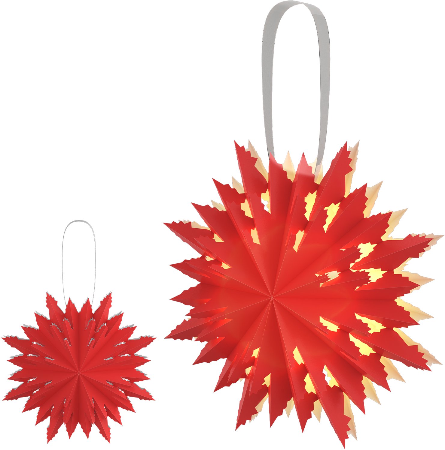Soontrans Papieren Kerstster 45 cm - 3D Decoratiester Op te Hangen - Bloemvormige Ster voor Raamdecoratie - Wanddecoratie, Woonkamer, Kerstversiering en Feestelijke Interieurdecoratie - Rood