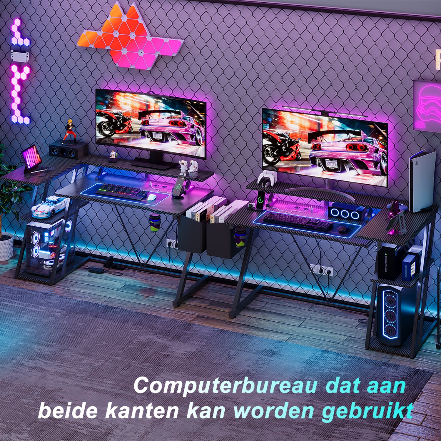 null Gaming Bureau LED L-vormig - afbeelding 5