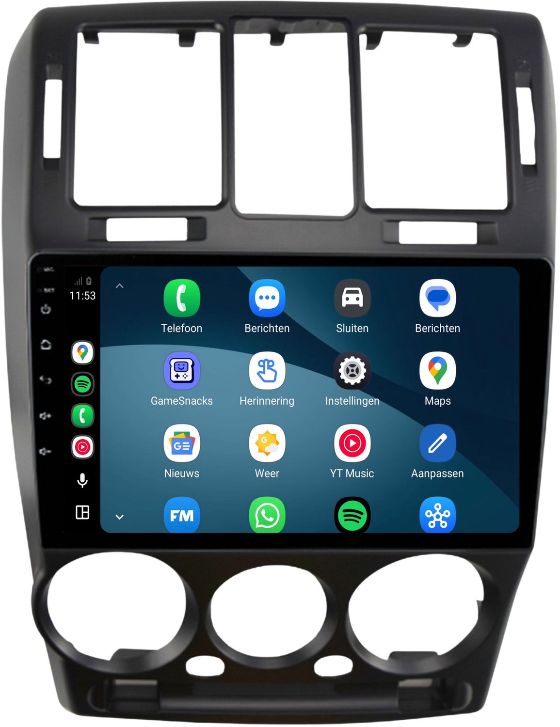 CarPlay autoradio geschikt voor Hyundai Getz | 2002 t/m 2011 | Cartronix CTX-7102 | 2002 2003 2004 2005 2006 2007 2008 2009 2010 2011 | 9 inch | Android 15 | Draadloos Apple CarPlay & Android Auto | 2GB + 32GB | Bluetooth & Wifi