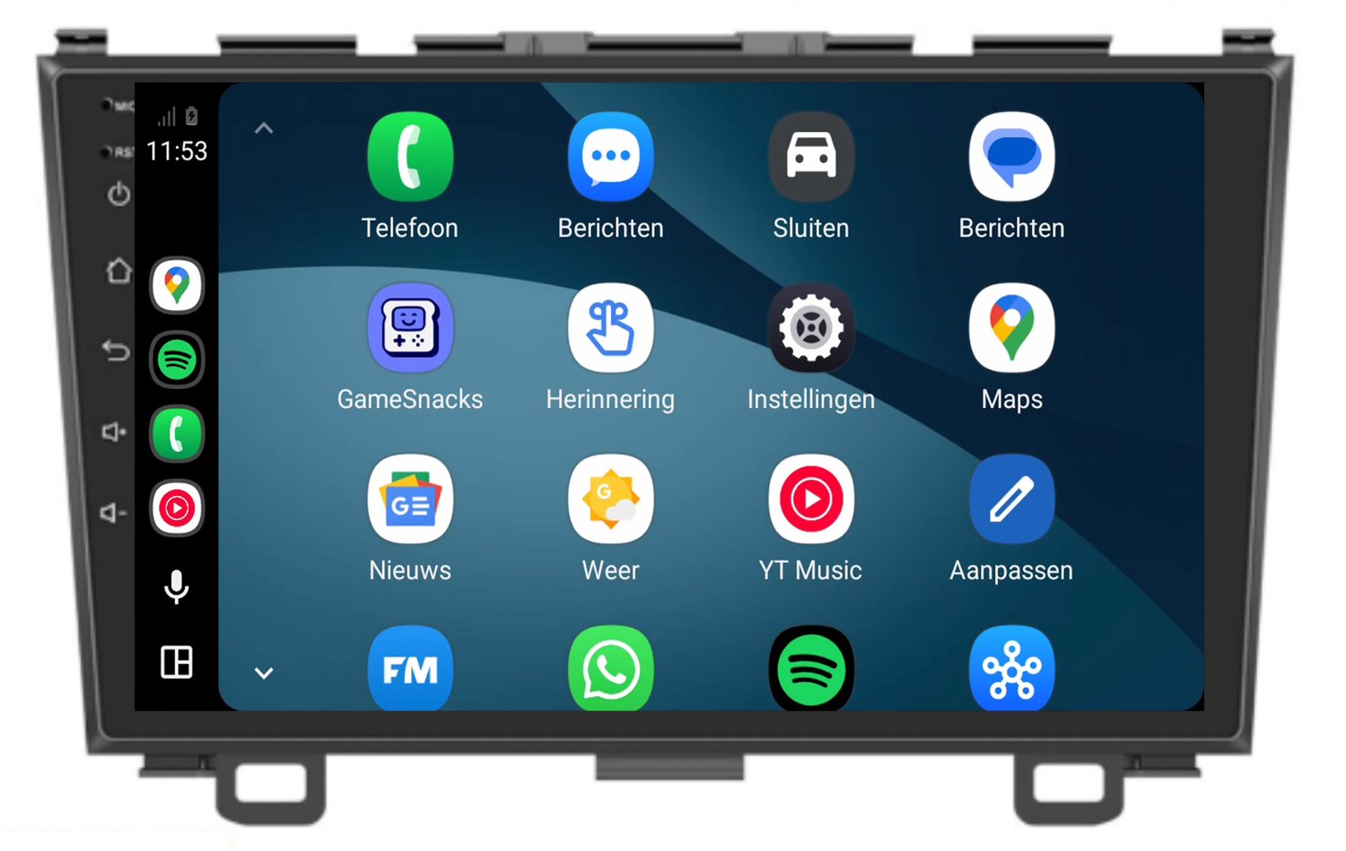 CarPlay autoradio geschikt voor Honda CR-V | 2007 t/m 2012 | Cartronix CTX-7100 | 2007 2008 2009 2010 2011 2012 | 9 inch | Android 15 | Draadloos Apple CarPlay & Android Auto | 2GB + 32GB | Bluetooth & Wifi