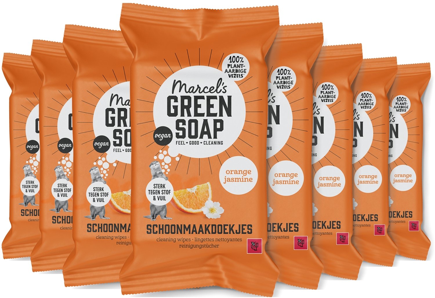Marcel's Green Soap Schoonmaakdoekjes - Sinaasappel & Jasmijn - 8 x 60 stuks