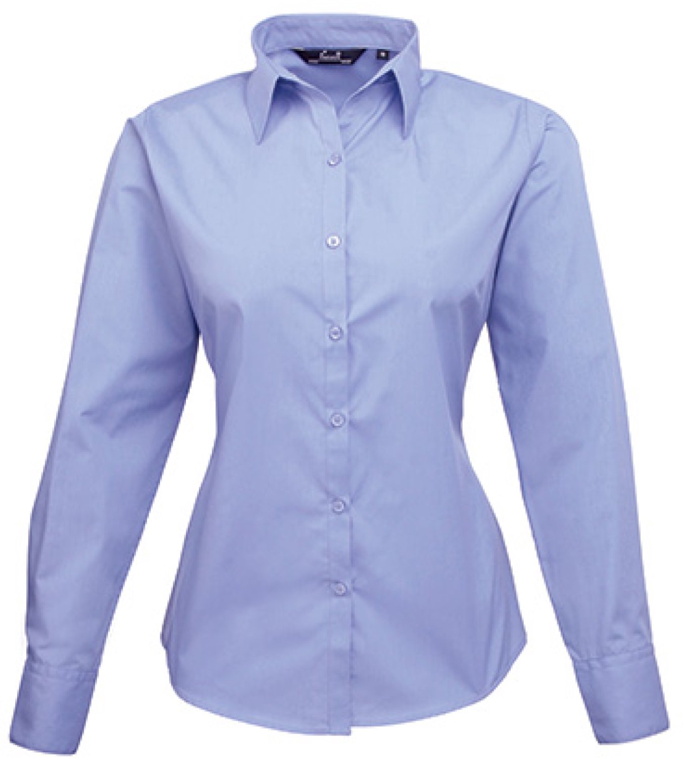 Premier Workwear - Women´s Poplin Long Sleeve Blouse - Mid Blue (ca. Pantone 2718C) - 48 (3XL/20)