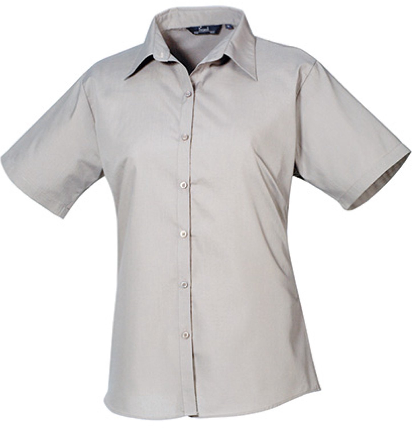 Premier Workwear - Women´s Poplin Short Sleeve Blouse - Silver (ca. Pantone Cool Gray 7C) - 48 (3XL/20)