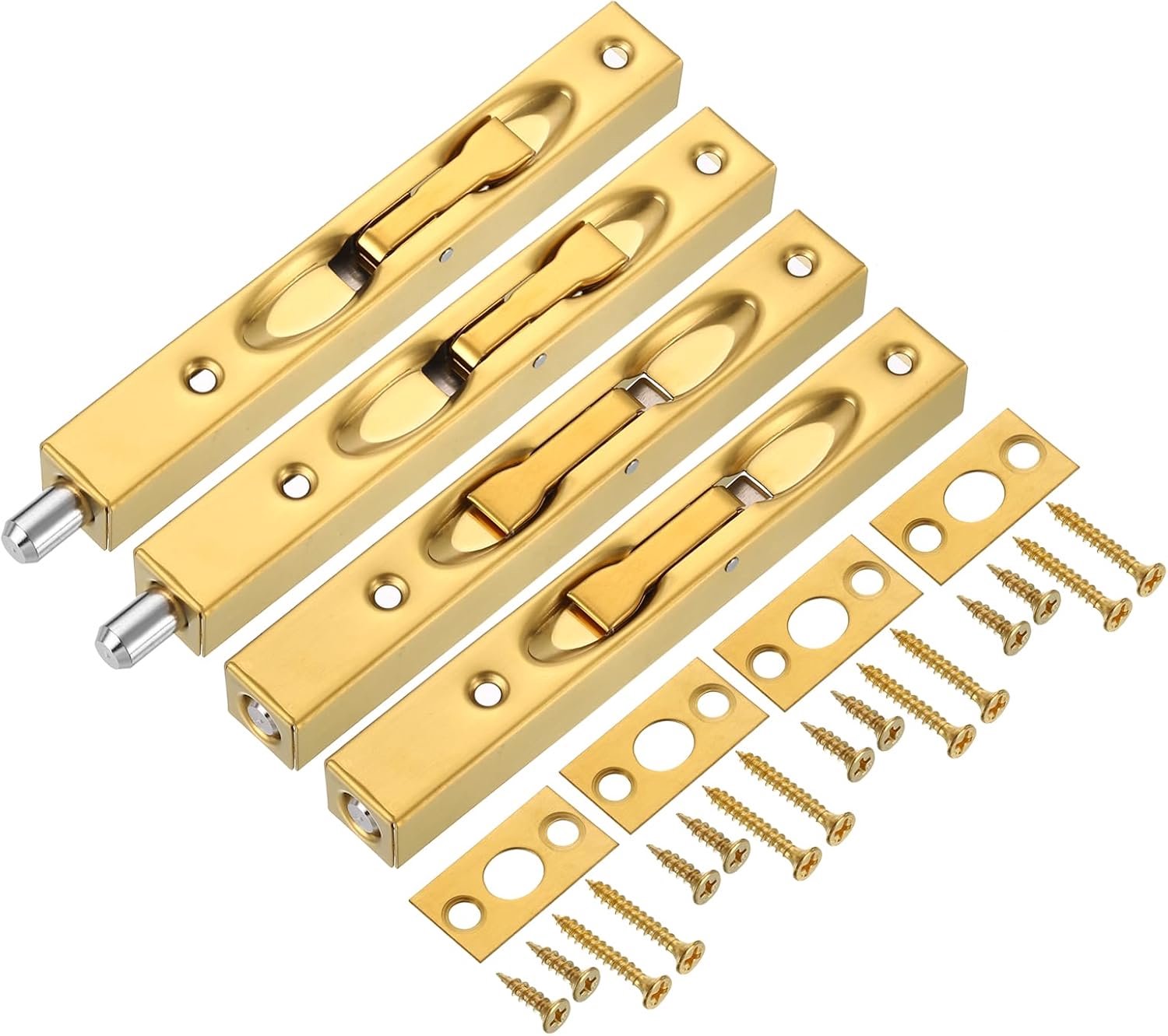 Intrekbare grendel 15,24 cm - roestvrij staal - veiligheidsbescherming - eenvoudig te bedienen - 4 stuks - ServiceTopper