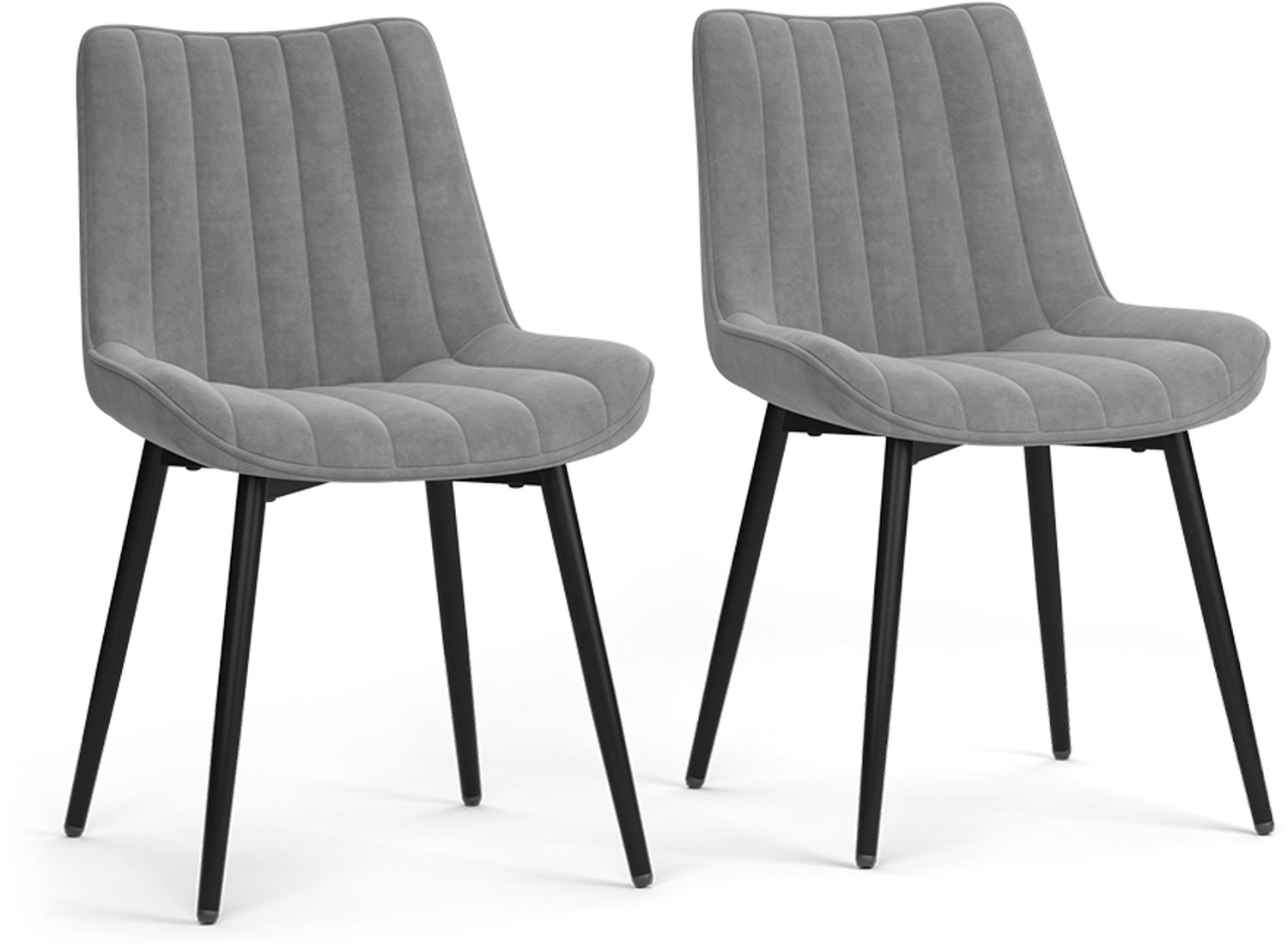 Vicco Eetkamerstoel Ravlo, Grijs/Zwart, 51 x 57 cm Set van 2