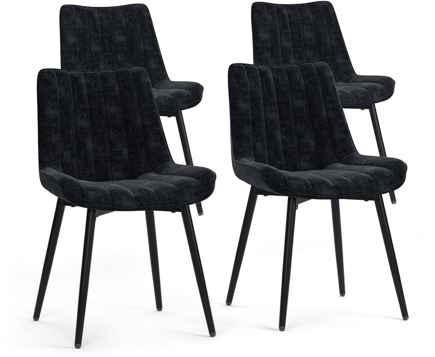 Vicco Eetkamerstoel Ravlo, Zwart, 51 x 57 cm Set van 4