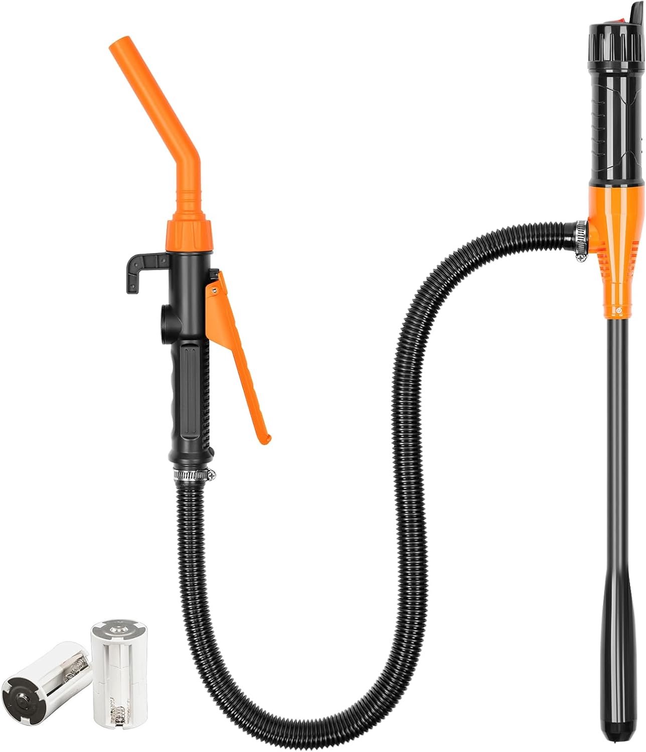 Draagbare batterijpomp, verbeterde op batterijen werkende elektrische hevelpomp, waterpomp, eenvoudig te gebruiken handbrandstofpomp, draagbare batterijpomp voor het overbrengen van gas, brandstof, diesel en water (1 stuk)