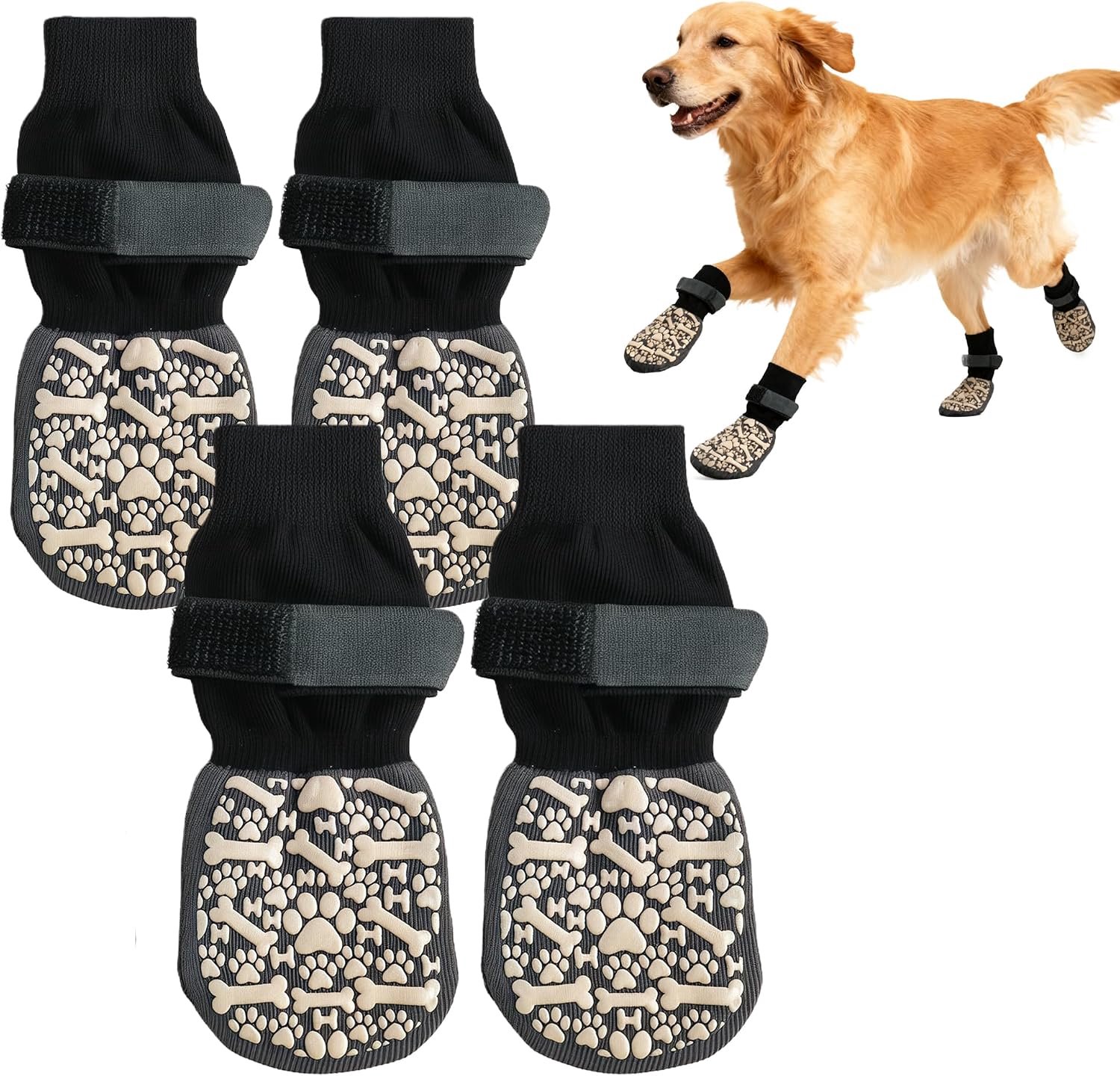 Sokken voor honden, 4 stuks, maat S (5-10 kg)