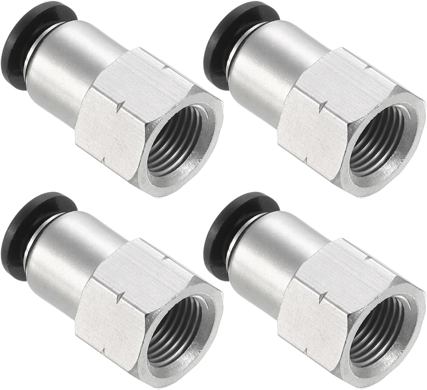 Slangverbinder 6 mm OD - 1/8 inch NPT - Vernikkeld messing - Duurzame prestaties - 4 stuks - ServiceTopper