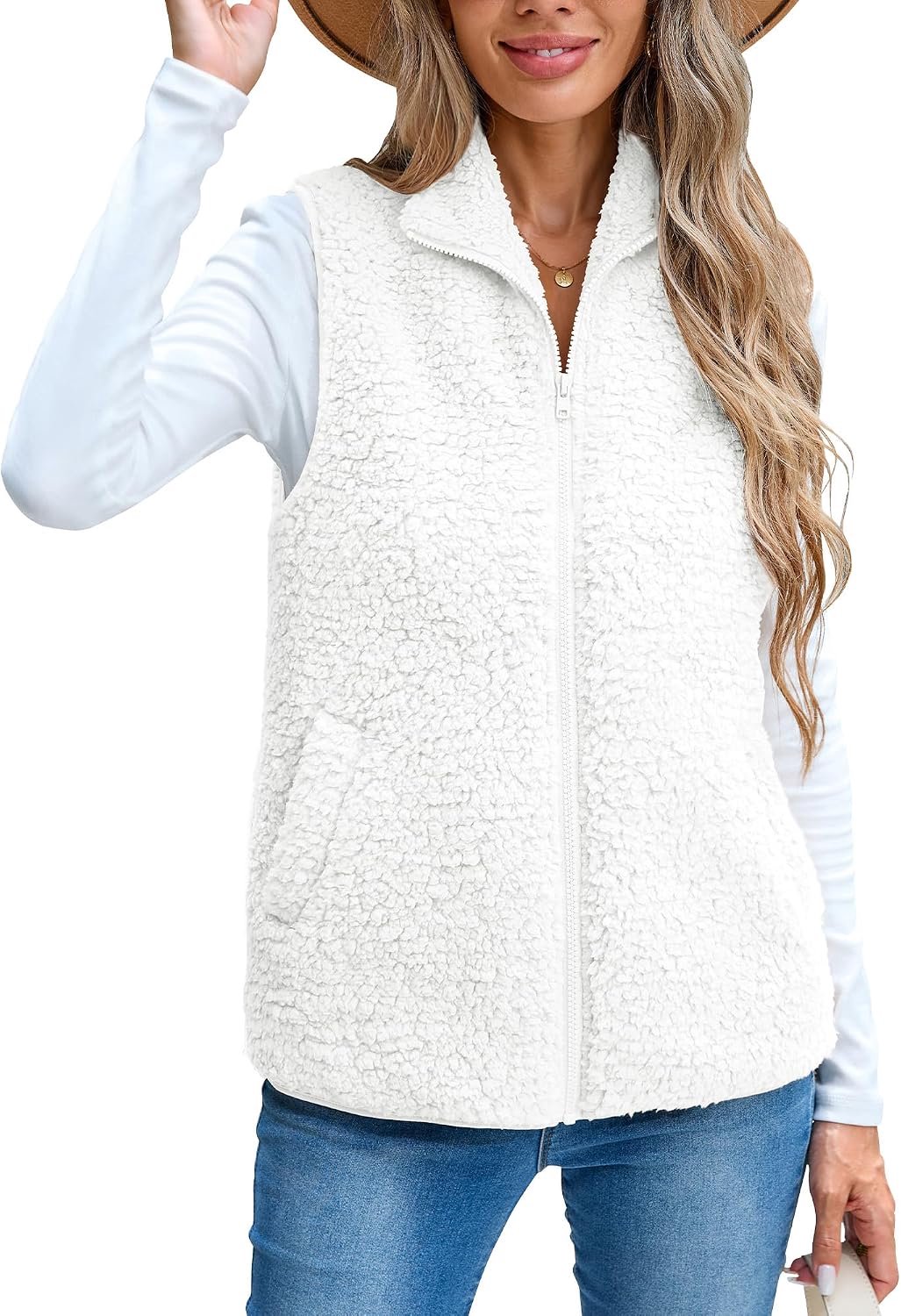 Zonder mouwen voor dames, warm en zacht fleece