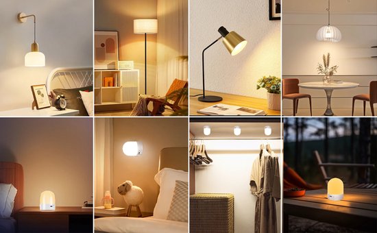 2 Stuks via USB oplaadbare lampen met afstandsbediening - E27-lamp op batterijen - RGB-lamp met kleurwisseling - 12 kleurtemperaturen - dimbaar - 3 timers - nachtlampfunctie — afbeelding 4
