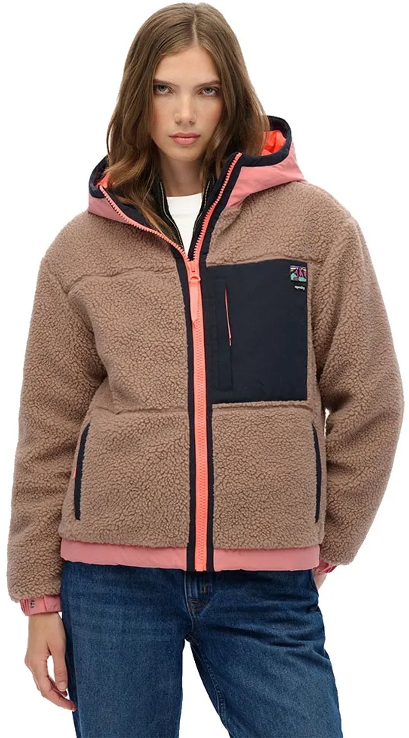 Superdry Vintage Sherpa Jas XL Vrouw Light Taupe
