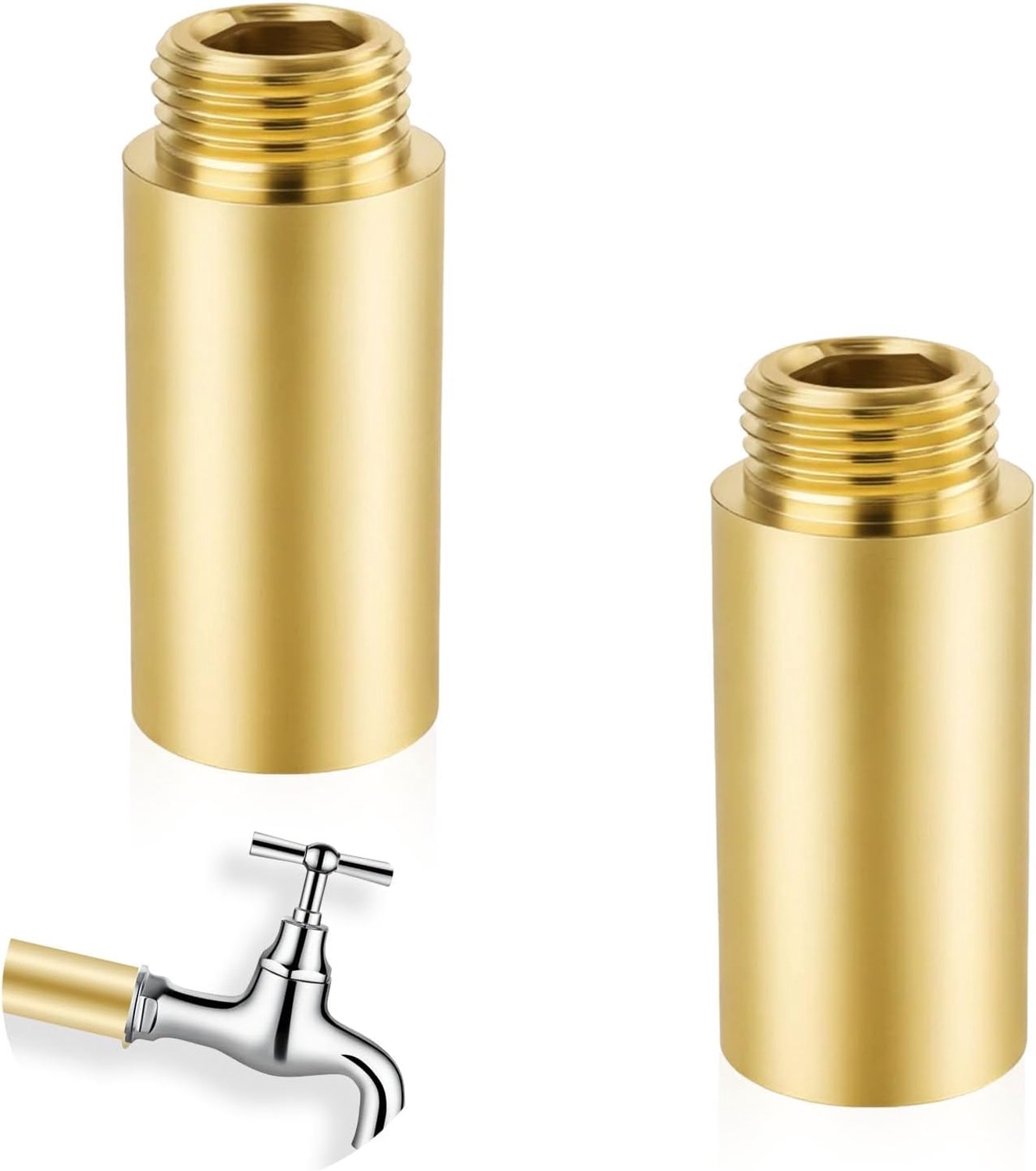 2 Verlengstukken voor kraan 1/2 inch IG x 1/2 inch AG, 50 mm