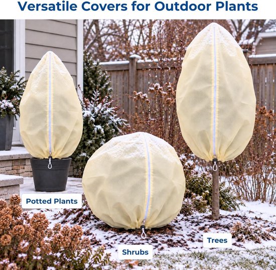 Winterbescherming voor planten, 2 stuks, ademend, 80 g/m², 160 x 100 cm — afbeelding 5