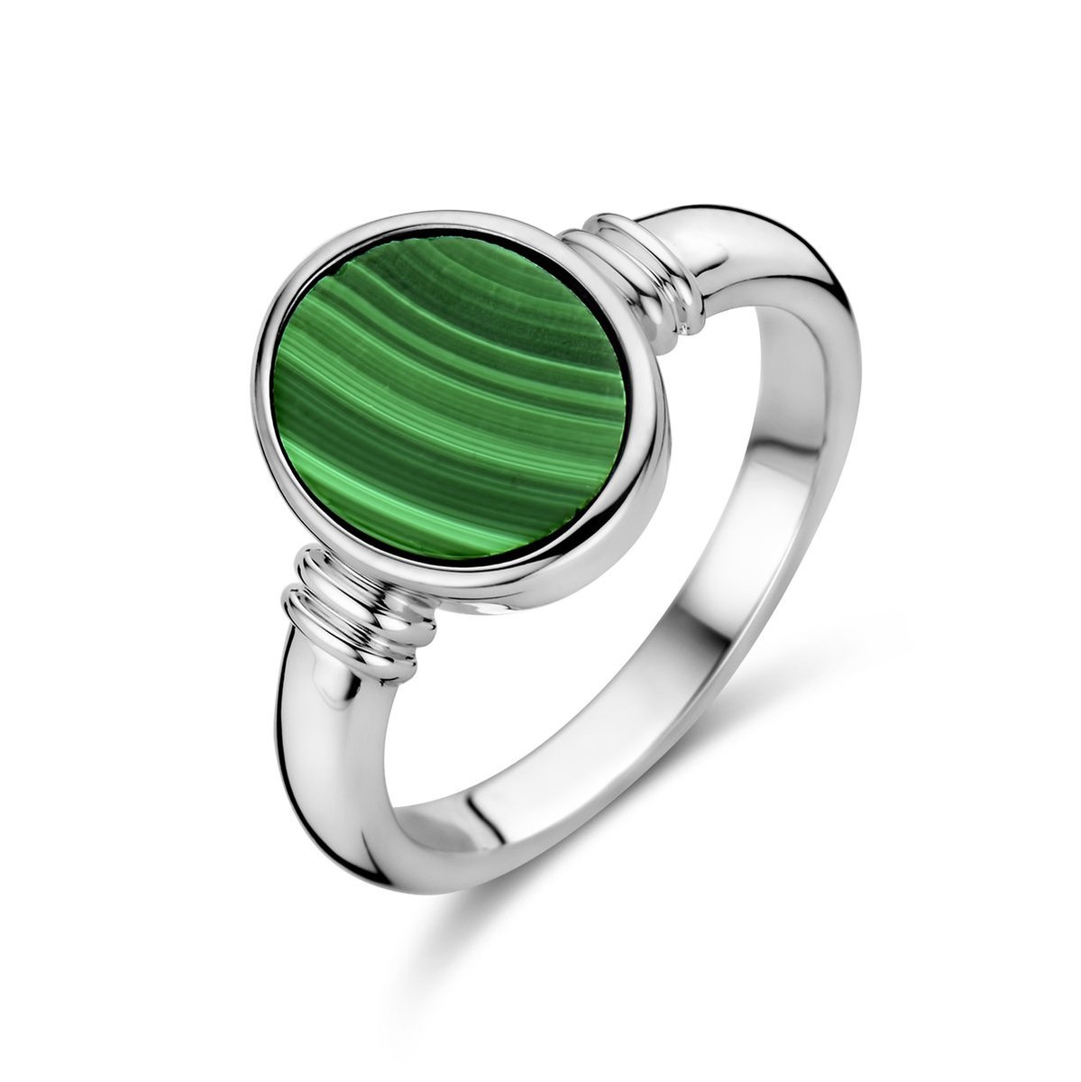 Gerhodineerd Zilver Ring Malachiet 1336866