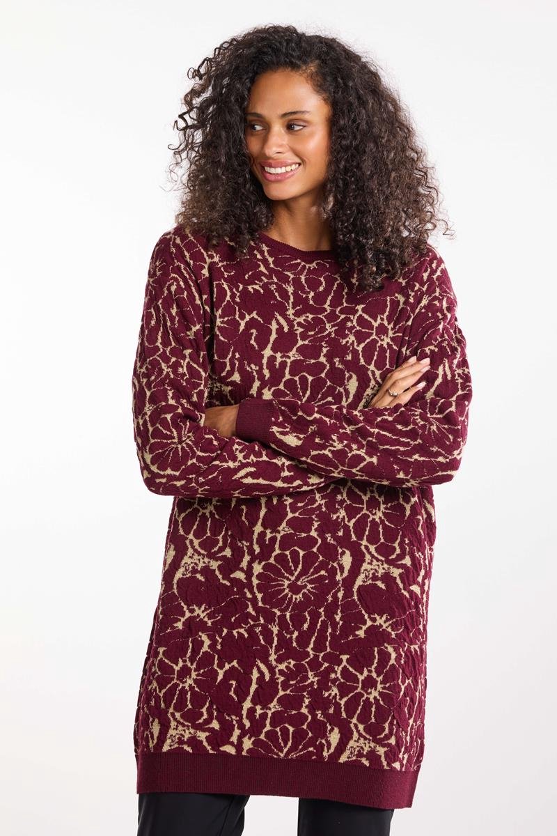 DIDI Dames Pullover Amara Wine red Alivio jacquard maat 38