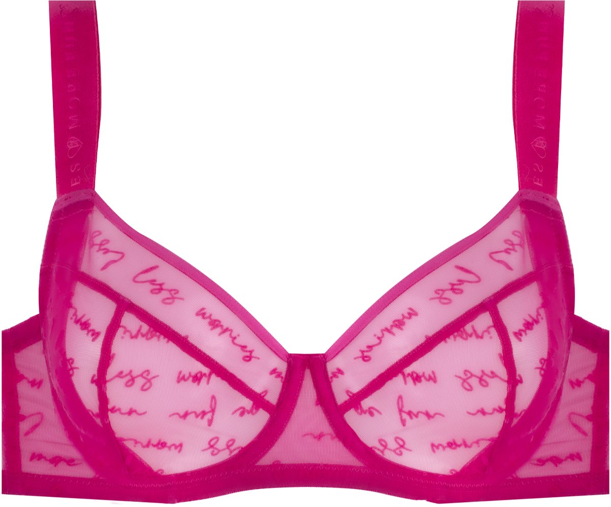 ESOTIQ Naomy - Verstevigde Beha - Fuchsia - Beugels - Brede Schouderbanden - Borduurwerk