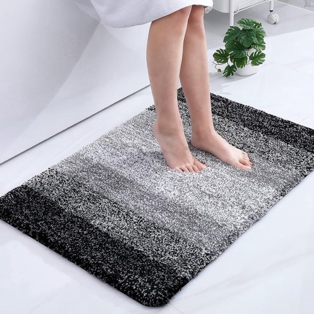 Zacht badkamertapijt 60 x 90 cm - Antislip en Wasbaar - Hoogpolig Microvezel Badmat - Absorberend en Duurzaam
