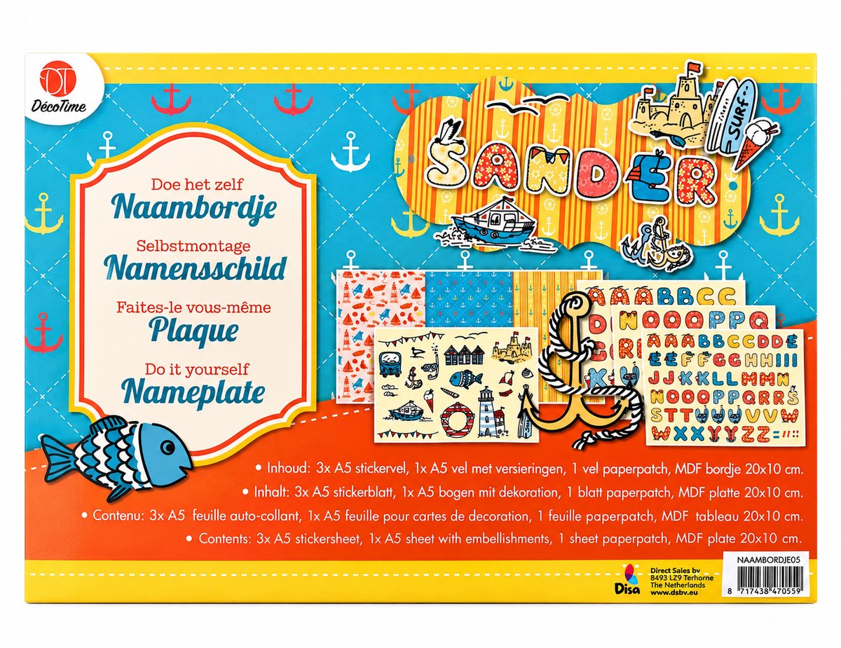 Doe het zelf - Naambordje - Vissen - Knutselen - Kinderkamer - Deur bordje - Naambordje maken