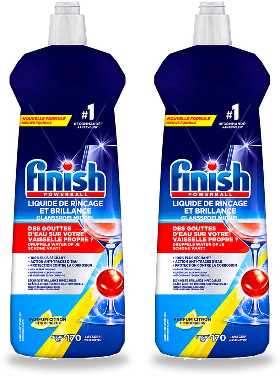 2 x Finish - Vaatwasmiddel - Glansspoelmiddel Citroen - Glans & Droogresultaat - 170 afwasbeurten - Voordeelverpakking - 2 stuks