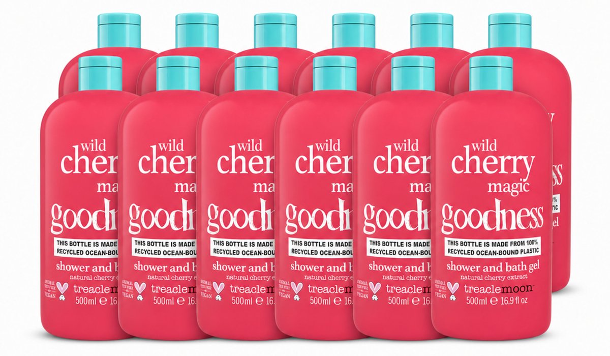 12 x Treaclemoon – Douchegel – Wild Cherry Magic – 500 ml - Voordeelverpakking - 12 stuks