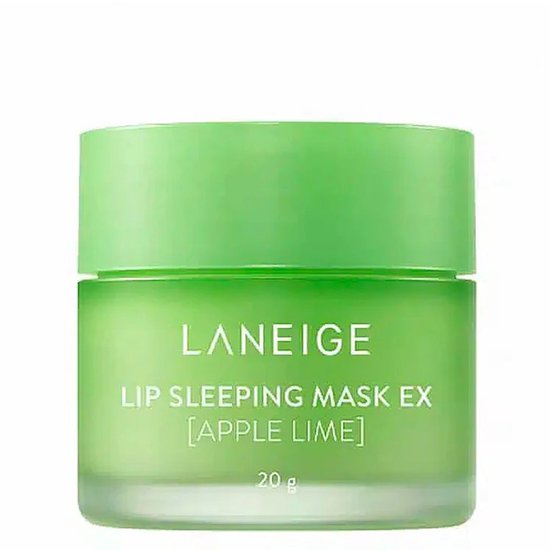Laneige Lip Sleeping Mask EX [Apple Lime] in een lichtgroene pot van 20 gram.
