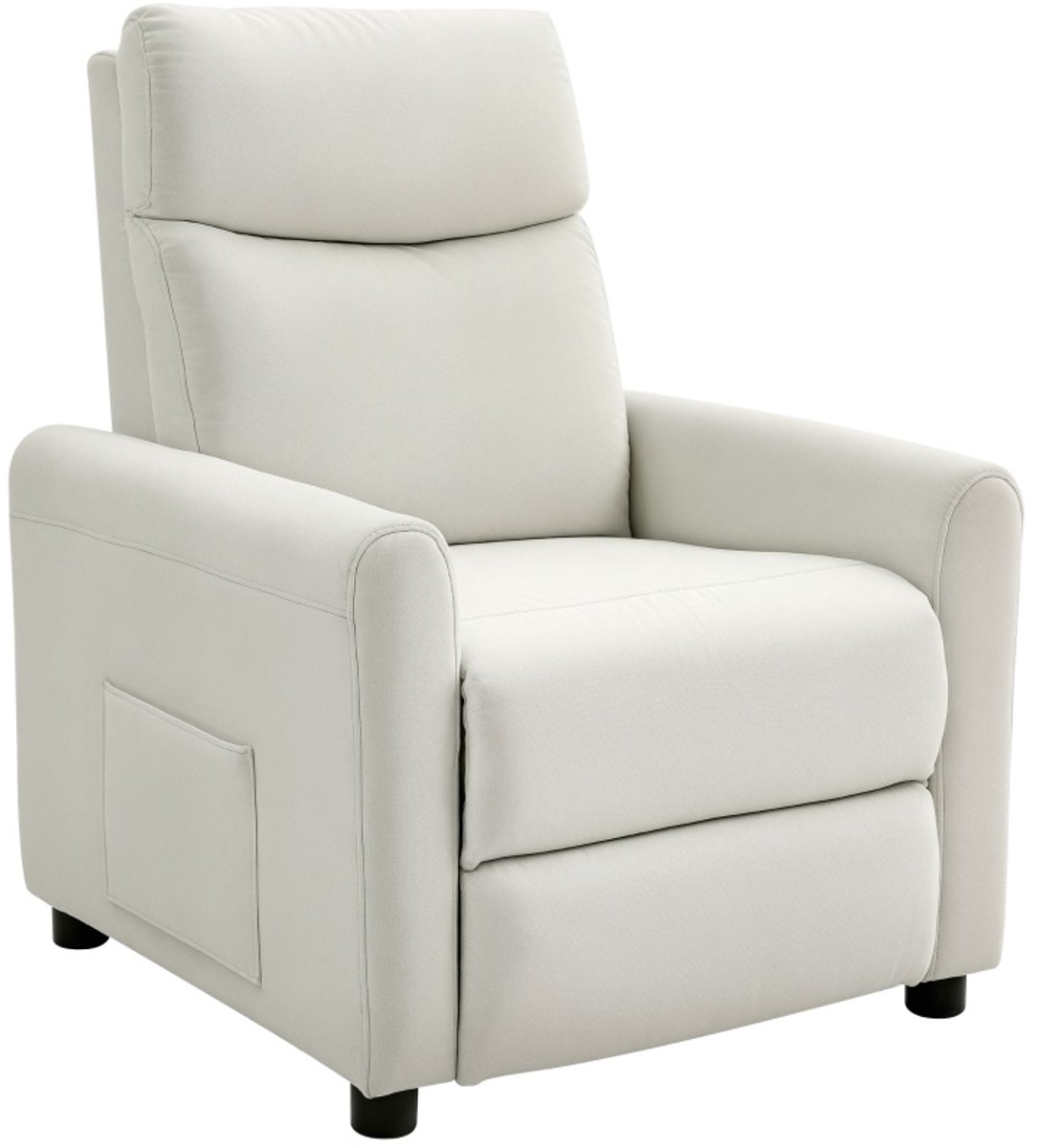 MODENUIT Relaxfauteuil 73 x 86 x 100 cm - Handmatig Verstelbaar 145 Graden - Voor Woonkamer - Stof Crèmewit