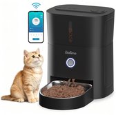 Balimo Slimme Voerautomaat - Automatische Voerbak Kat en Hond - 3 L Inhoud - WiFi + App Besturing - Voerdispenser - Droogvoer Huisdierenvoer - Zwart