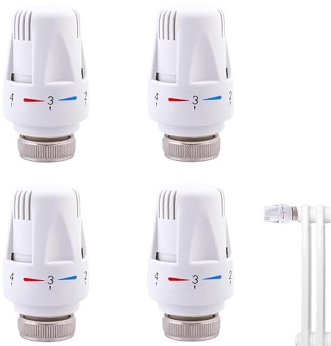 Thermostaatkop voor Radiatoren met Vorstbescherming - Set van 4 Stuks M30 x 1,5