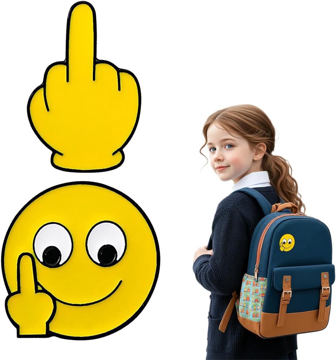 2 Speld Gezicht Emoji, Grappige en Schertsende Spelden, Gepersonaliseerde Spelden, Dames Knopspelden, Ronde Spelden, voor Kleding, Rugzak