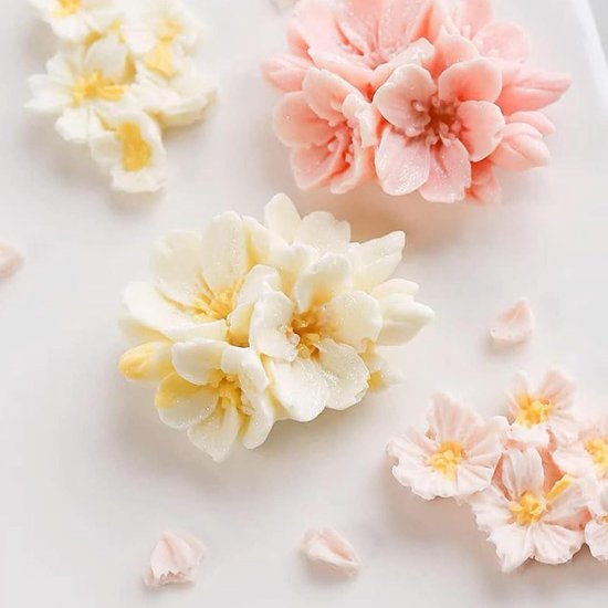 Set van 2 siliconen bloemvormen, 3D-siliconen kaarsvorm voor geurkaarsen, ornamenten, geschenken, knutselen, verjaardag, bruiloftsfeest — afbeelding 2