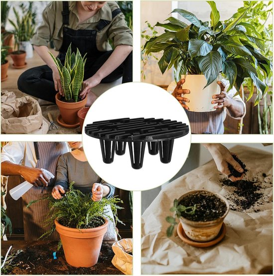Poten, plantenbak, inzetstuk, kunststof, 10 cm, rond, met afvoer, voor tuin, terras, buitenpotten, plantenbak, verhoging tegen wortelrot — afbeelding 2