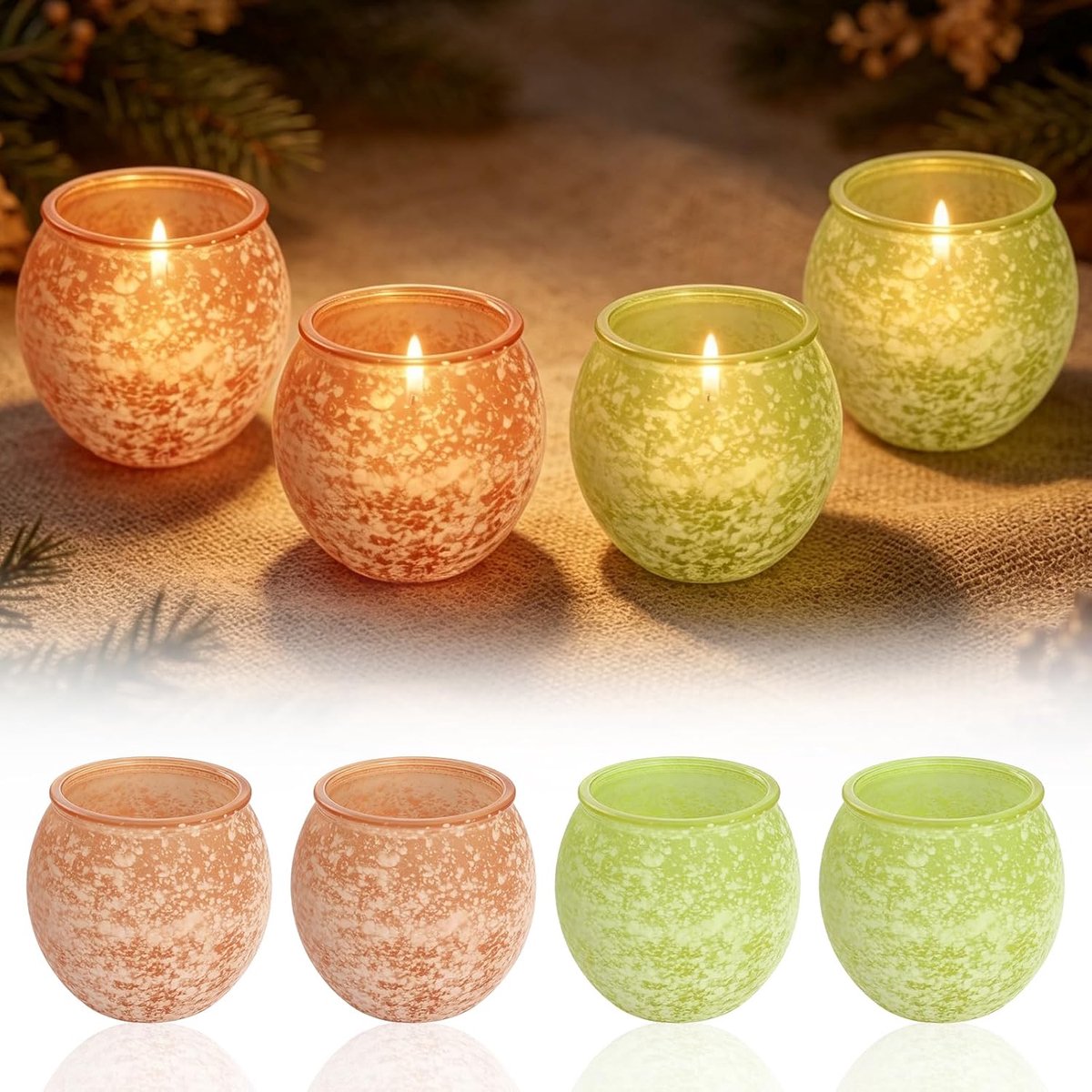 Theelichthouders glas, vintage kaarsenhouder voor decoratie