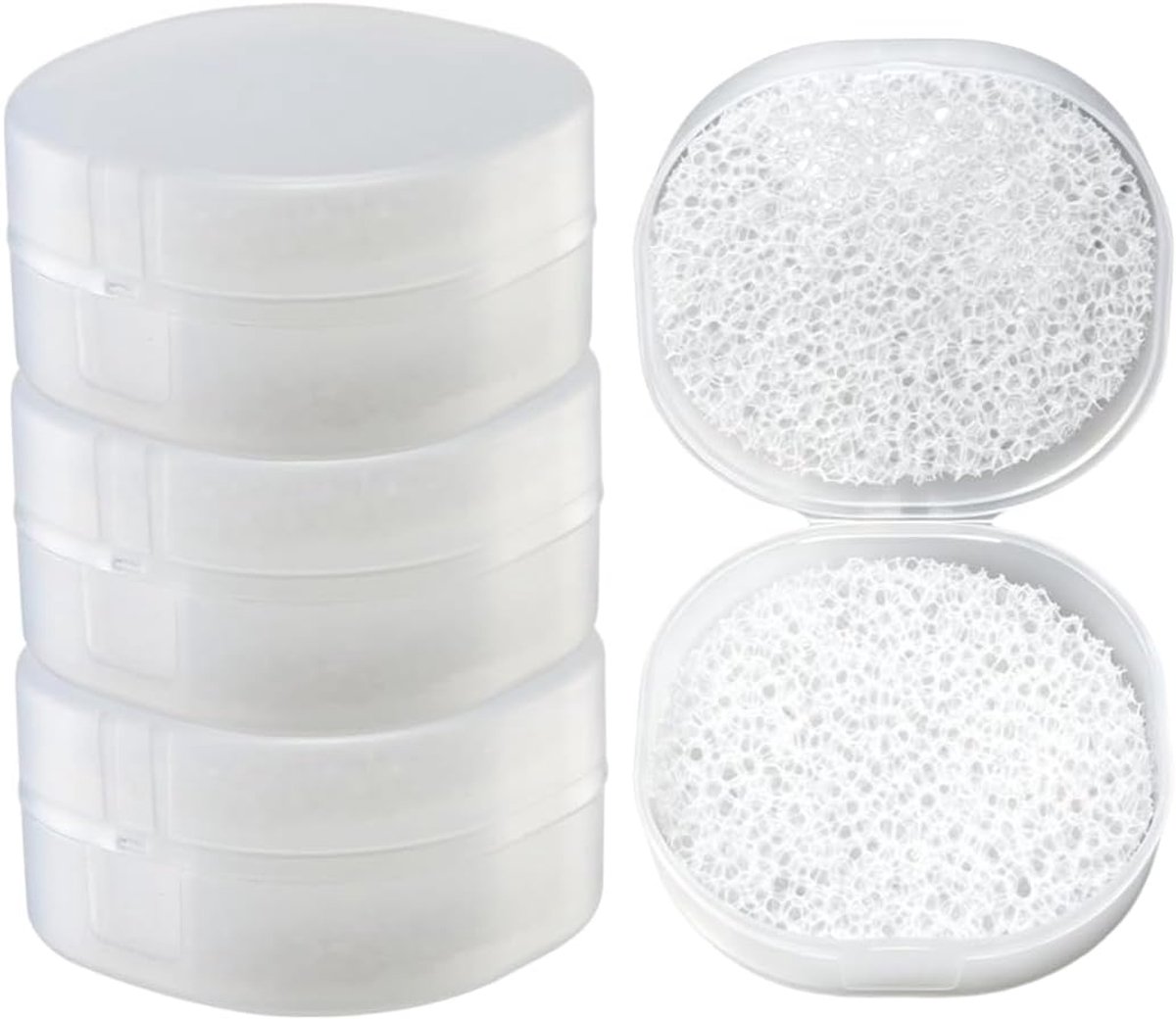 4 PCs Verzegelde Waterdichte Katoenen Doos met Deksel, Kosmetische Katoenen Padhouder voor Make-upverwijderaar, Kralen