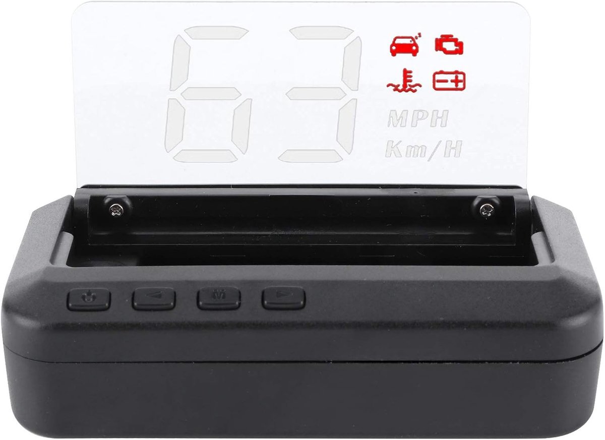 Aqxreight - Head-up display, 3-inch multifunctioneel head-up display HUD-monitor Snelheid Watertemperatuur Spanningsweergave OBD-projector
