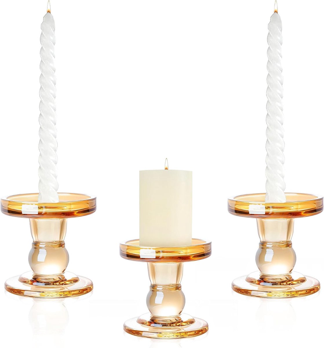 Kandelaar voor pijlerkaarsenhouder/conische kandelaars, decoratieve kandelaars set van 3, voor formele evenementen, bruiloft, kerk, vakantiedecoratie, tafeldecoratie