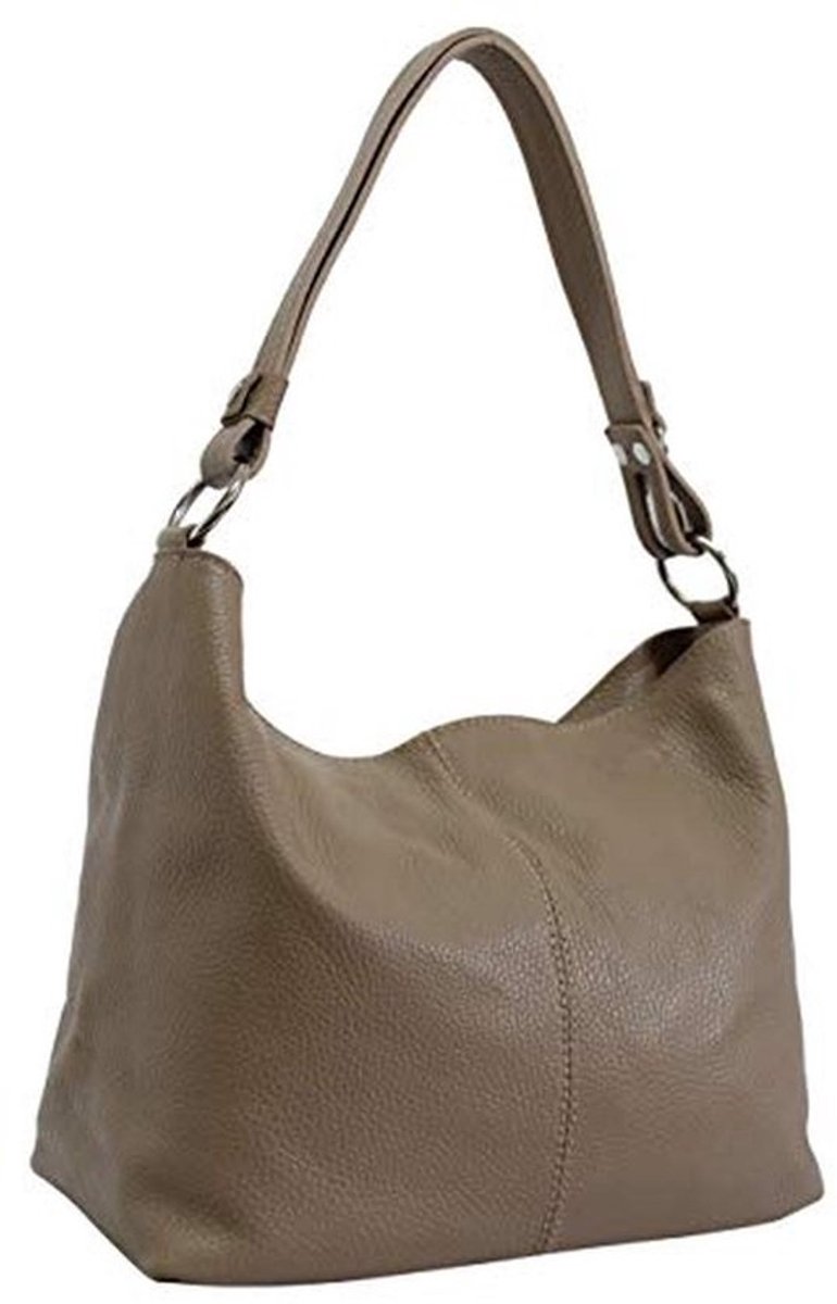 Leren Handtas - Schoudertas Hobo - Dagelijks Gebruik - Handgemaakt in Italië - 28 cm - Bruin
