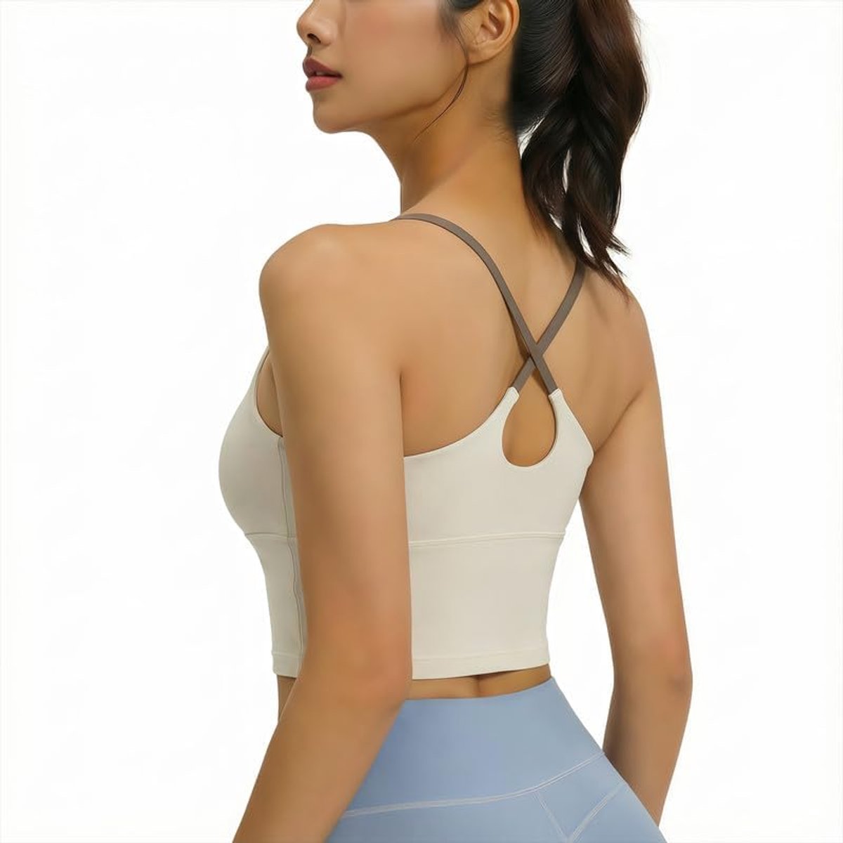 Sporttanktop voor dames, met geïntegreerde beha, yoga, tanktop, mouwloos, licht, fitnessshirt, sportbovenstuk, voor zomer, gym, workout