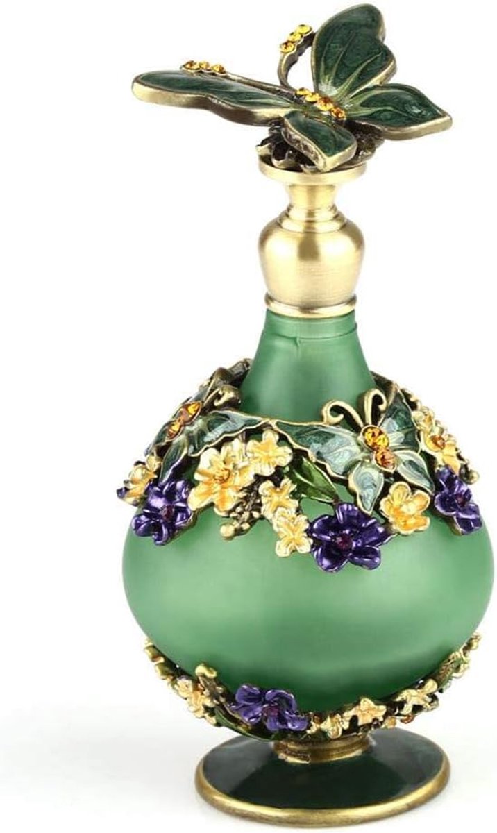 Vlinder Parfumfles, 23 ml, navulbaar, leeg, herbruikbaar, container, etherische oliën, druppelfles, decoratief glas, mooie parfumfles, voor vrouwen, meisjes, cadeau