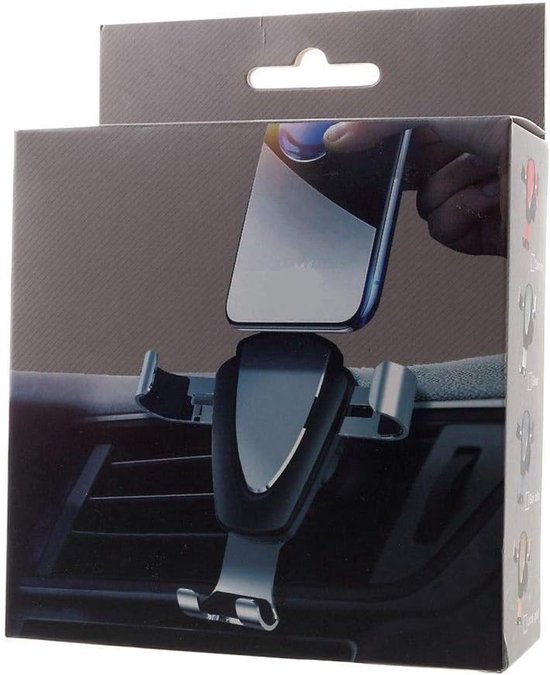 Air Vent Phone Car Mount Holder with Clip voor MEIZU M16 (2018) - Black — afbeelding 4