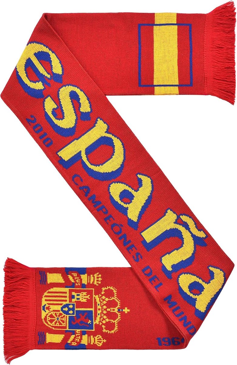 Spanje Espana Voetbal Gebreide Sjaal, Rood, Geel, Blauw, Één maat voor iedereen