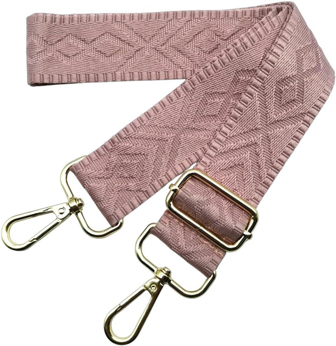 Schouderband voor tas met brede schouderriem, 3,8 cm, verstelbaar, vervangbare handtas met gouden gesp voor dames, doe-het-zelf schouderbanden (roze) 4