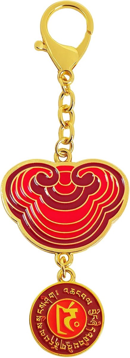 Spirit Essence sleutelhanger, paddenstoel van onsterfelijkheid, talisman voor gezondheid en vitaliteit, motiverend geschenk met wensverlenende mantra, opbeurend energieamulet