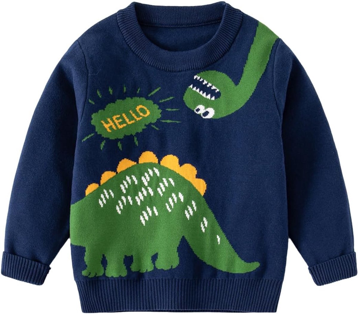 Baby jongens gebreide trui schattige ronde hals lange mouwen dierenprint / kersttrui blouse pullover sweatshirt warm kinderen sweater tops