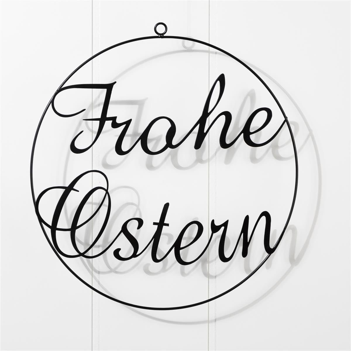 Deurkrans voor Pasen, deurbordje, paasdecoratie om op te hangen, zwart, raam, paasdecoratie, binnen, vrolijk Pasen, raamdecoratie, hangdecoratie, hangend, deurdecoratie, lente, metaal,